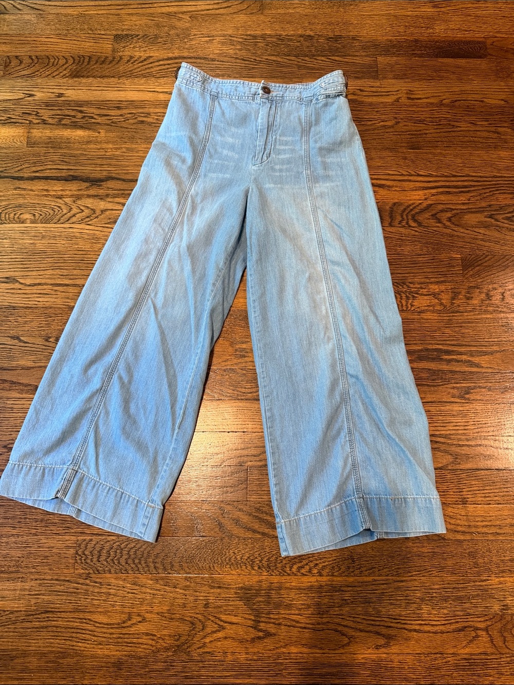 Anthropologie Light Blue Wide-Leg Denim Jeans